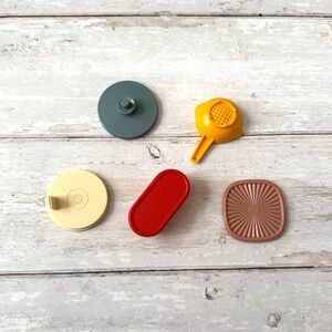 Vintage Tupperware Magnets Set of 5 Collectible Kitchenware Bundle